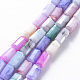 Mèches de perles de verre craquelé peintes au four opaque EGLA-T008-18I-1