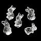 Figuras de conejos de cristal de cuarzo sintético. DJEW-Z006-01-2