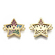 Brass Micro Pave Colorful Cubic Zirconia Links Connectors KK-N227-57G-NF-1