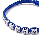 Bracelets de perles tressées en acrylique mot sagesse BJEW-JB09454-2