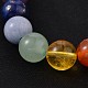 Braccialetti elastici con perline di pietre preziose naturali e chakra rotondi BJEW-JB01990-02-2