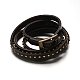 Alloy Leather Cord 4 Wrap Studded Bracelets BJEW-M169-01-1