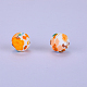 Rond imprimé avec perles focales en silicone à motif floral SI-JX0056A-177-1