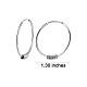 Rhodium Plated 925 Sterling Silver Circle Beaded Huggie Hoop Earrings for Women JE912A-04-3