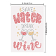 SUPERDANT Iron on Rhinestones Heat Transfer Patch Design Save Water Drink Wine Funny Party Costume T-Shirt Crystal Heat Transfer Hot fix Rhinestone Bling DIY Decals for Vest Jacket Decorations DIY-WH0303-132-2