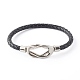 Braided Imitation Cowhide Leather Cord Bracelets for Couple BJEW-JB06443-34
