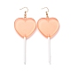 Boucles d'oreilles pendantes sucettes transparentes en forme de coeur pour femme EJEW-Z015-05B-1
