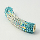 Polymer Clay Rhinestone Tube Beads RB-K002-04-2