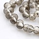 Half Plated Glass Faceted Round Beads Strands GLAA-A026-8mm-HP02-1