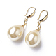 Synthetic Shell Pearl Dangle Earrings EJEW-P179-02G-03-1