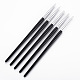 Cepillos de pluma de escultura de arte de uñas de silicona, talla de arte de uñas, herramientas de puntos, negro, 18 cm, 5 PC / sistema