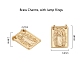 真鍮チャーム  丸カン付き  長持ちメッキ  聖母マリアの長方形  ゴールドカラー  18x14x2.8mm  丸カン：3.5x0.7ミリ  2.2mm内径 KK-CJ0001-37-3