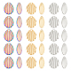 Dicosmetic 30 Stück 3 Farben Muscheleffekt strukturierte Charms kleine Hawaii-Charms flache Tropfen-Charms goldene und regenbogenfarbene Muschel-Metel-Charms für die Schmuckherstellung STAS-DC0012-43-1