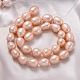 Natural Cultured Freshwater Pearl Oval Beads Strands PEAR-E004-10-2