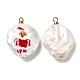 Pendentifs en perles keshi naturelles de style baroque avec émail PEAR-G013-02B-2