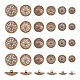 Unicraftale 48 pièces 6 boutons à tige en alliage de zinc rétro à 1 trous BUTT-UN0001-15-1