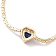 Bracelet silder à maillons en forme de cœur avec zircons cubiques et strass en cristal BJEW-C040-01G-4