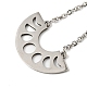 201 Stainless Steel Moon Phase Pendant Necklace with Cable Chains NJEW-Q317-33P-2