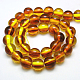 Buddhist Jewelry Beaded Findings Resin Imitation Blood Amber Round Bead Strands RESI-L002-12mm-G010-3