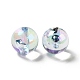 UV Plating Rainbow Iridescent Acrylic Beads TACR-D010-01-4
