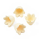 ゴム引きスタイルの不透明なアクリルビーズキャップ  6花びら  花  トウモロコシの穂の黄色  11.5x10.5x8.7mm  穴：1.3mm ACRP-T010-01F-1