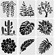 BENECREAT 9pcs Plastic Painting Stencils 12x12inch(Plants Pattern) Reusable Craft Stencils Template for DIY Painting Drawing Art Tools DIY-WH0172-025-1