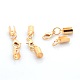 ネックレス作り用二つのコードエンドパーツ付き真鍮カニカン  ライトゴールド  37x6mm  穴：4mm KK-O021-01-1