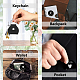 CREATCABIN 1 Set A Little Pocket Hug Token Heart Pattern Long Distance Relationship Keepsake Keychain Stainless Steel Double Sided with PU Leather Keychain Gift for Family Friends 1.2Inch(Black) AJEW-CN0001-21W-4
