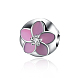 Цветок 925 стерлингового серебра эмали европейские шарики STER-BB15845-A-1