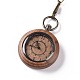 Ebony Wood Pocket Watch with Brass Curb Chain and Clips WACH-D017-A12-04AB-2