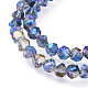 Electroplate Transparent Glass Beads Strands EGLA-L016-FR-A03-2