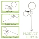 2 Stück perlenbesetzter Messingstab-Schlüsselanhänger für die Schmuckherstellung KEYC-CJ0001-04-3