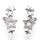 Brass Micro Pave Clear Cubic Zirconia Cuff Earrings EJEW-R114-020P-NF-1