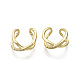 Brass Micro Pave Clear Cubic Zirconia Cuff Earrings EJEW-R114-014-NF-1