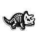 漫画のパンクスタイルの合金エナメルピン  ハロウィン用の恐竜の骸骨ブローチ  ブラック  29x15mm PW-WG75506-10-1