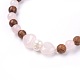 Bracelets extensibles en quartz rose naturel BJEW-JB03747-04-2