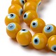 Fatti a mano in vetro murano male occhio tondo fili di perle LAMP-L055-10mm-30-4