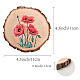 CREATCABIN Red Poppy Flower Printed Natural Round Wood Slices 4.3 Inch Rustic Wooden Undrilled Pieces Circular Tree Trunk Discs Log Coaster Art Decor Holiday Ornaments for Home Living Room Bedroom AJEW-WH0363-008-2