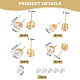 BENECREAT 12 Pairs 4 Style 18K Gold Plated Cubic Zirconia Stud Earrings EJEW-BC0001-01-2