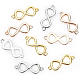 BENECREAT 12Pcs 3 Colors Infinity Brass Links Connectors Gold Plated Charms Pendants for DIY Necklace Bracelet Crafting KK-BC0002-49-4