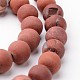 Helado hebras de perlas redondas de jaspe natural de color rojo G-J346-22-8mm-1