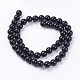Brins de perles rondes en onyx noir naturel X-G-L087-8mm-01-2