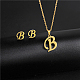 Golden Stainless Steel Initial Letter Jewelry Set IT6493-7-1