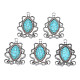 Synthetic Turquoise Pendants Settings for Enamel PALLOY-N157-032-1