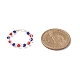 Bague de doigt de perles tressées de graines japonaises de la fête de l'indépendance RJEW-TA00060-4