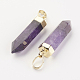 Natural Amethyst Pointed Pendants X-G-G737-32F-G-2