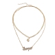 Alloy Double Layered Necklaces NJEW-B0002-12G-4