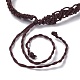 ナイロン糸編組コードブレスレット  女性のための幸運な調節可能なブレスレット  ココナッツブラウン  内径：2~4-3/4インチ（5.1~12.1cm） BJEW-JB07412-04-4