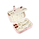 Caja rectangular de cuero pu con pelusa para guardar joyas y botón a presión PW-WG38757-03-1