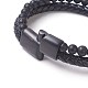 Bracelets multi-rangs avec cordon en cuir BJEW-F368-04-4